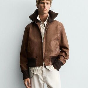 ZARA - Regular Fit Leather Jacket